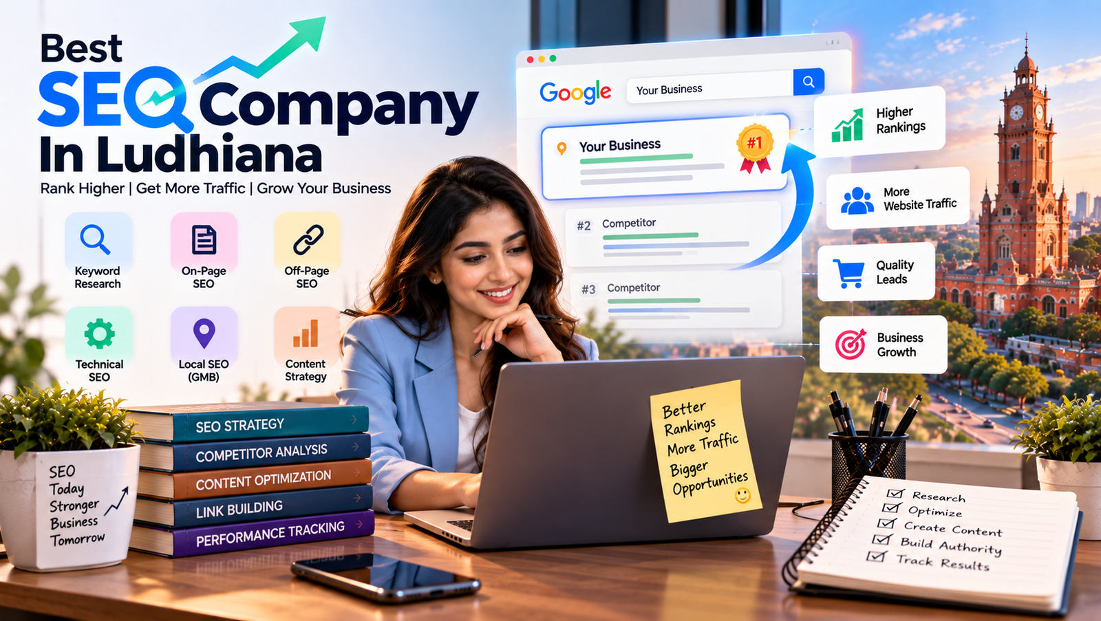 1. Top SEO Agency in Ludhiana for higher Google rankings, organic website traffic, quality leads and digital business growth
