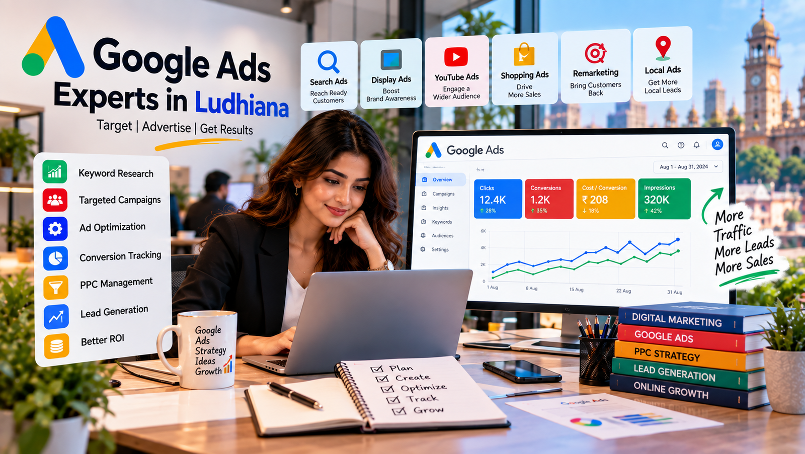 Google Ads Experts in Ludhiana managing PPC campaigns, audience targeting and lead generation