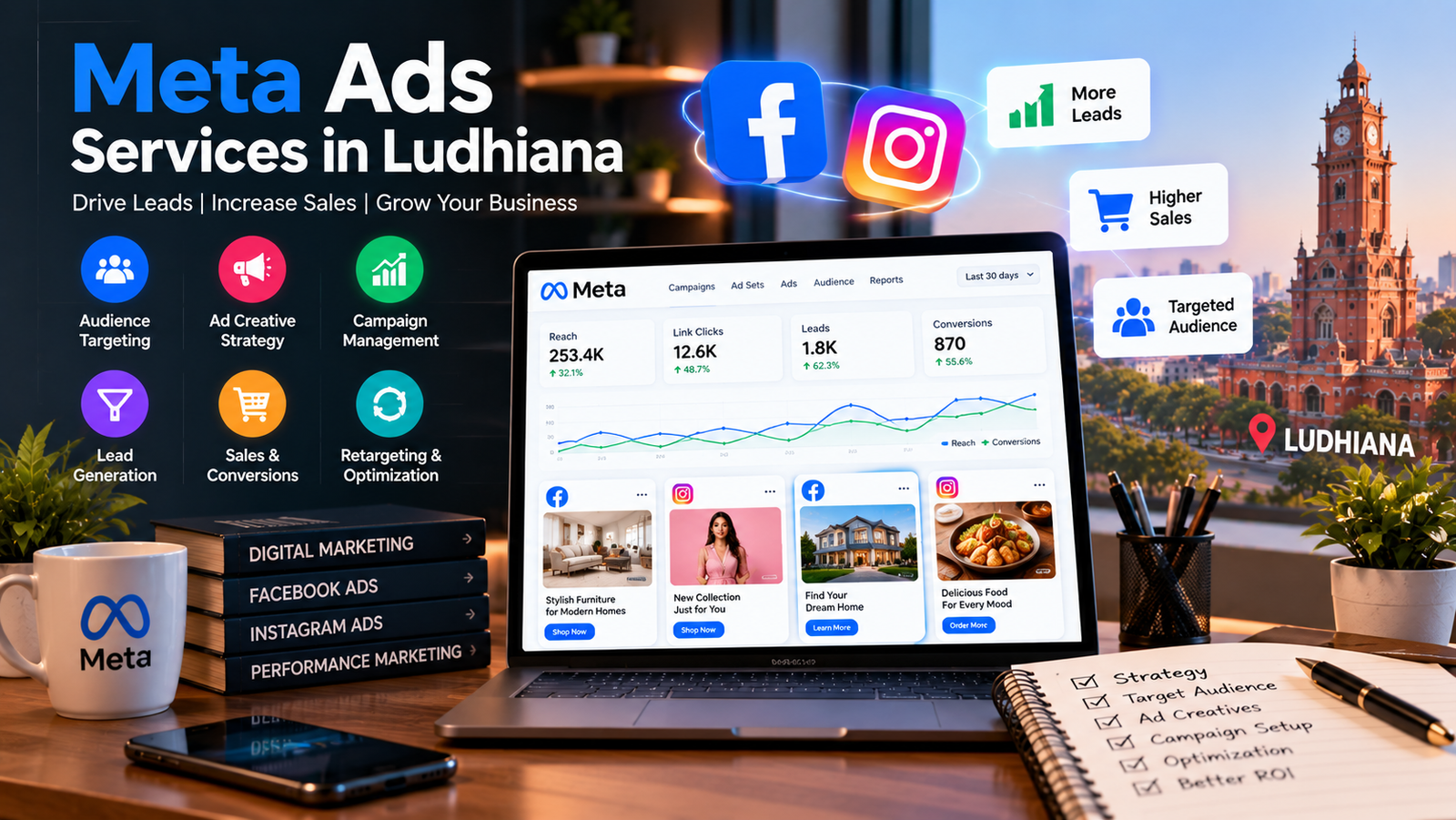 1. Top Meta Ads Agency in Ludhiana offering Facebook Ads, Instagram Ads, retargeting and performance marketing services