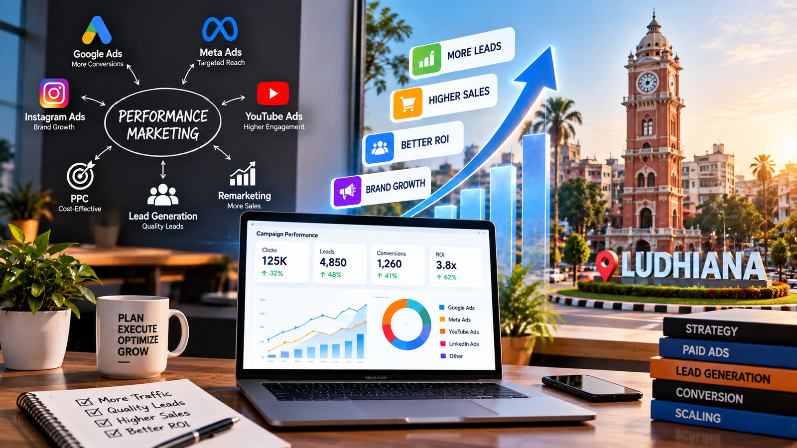 Performance Marketing Services in Ludhiana with Google Ads, Meta Ads, PPC, lead generation and ROI growth strategies