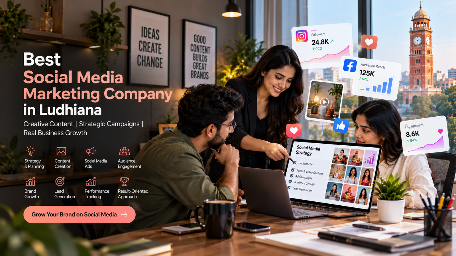 Best social media marketing company in Ludhiana offering Instagram, Facebook, LinkedIn and YouTube marketing services.