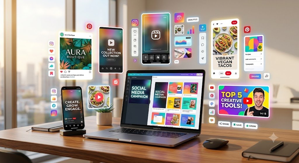 Canva social media content creation for small business