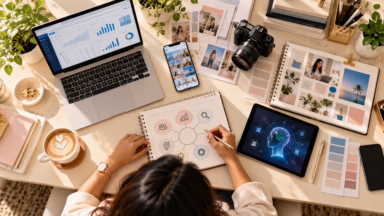 Four personal branding content pillars covering SEO, social media marketing, content creation, and AI tools.