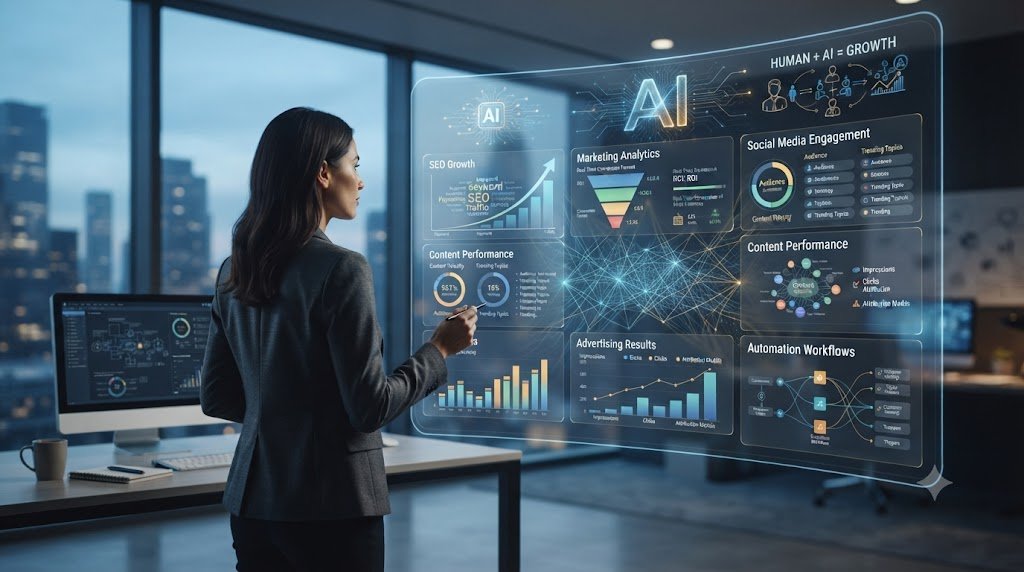“AI-powered digital marketing tools for SEO, analytics, automation and data-driven marketing growth”