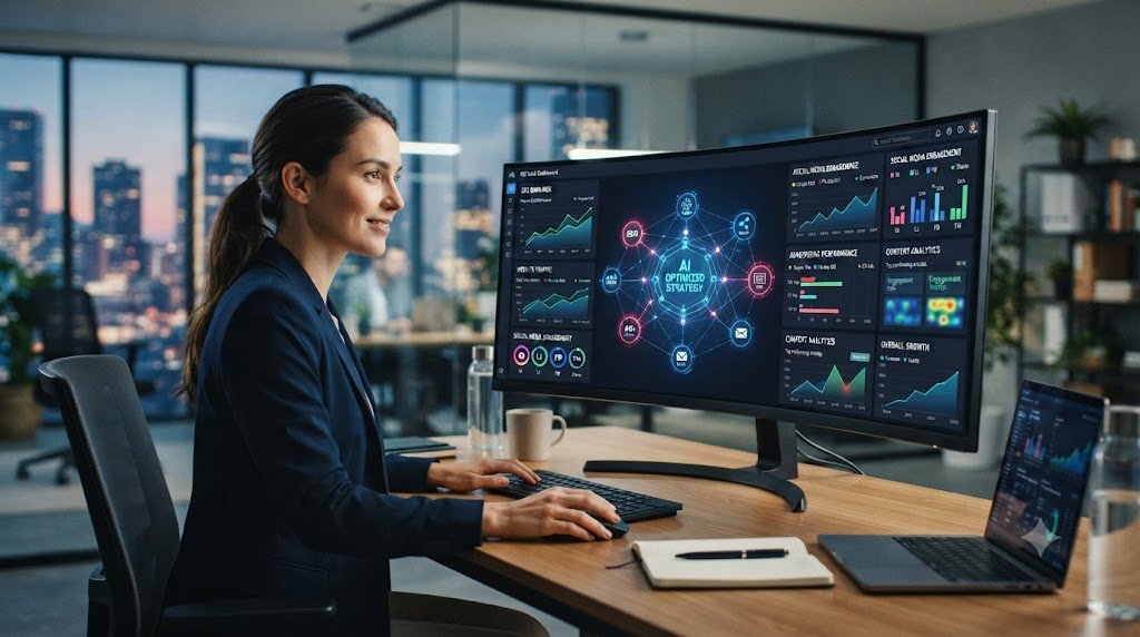 “ChatGPT and AI-powered digital marketing strategy for SEO, analytics, advertising and online growth”